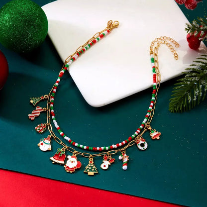 Christmas Layered Charm Necklace