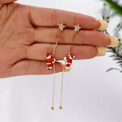 Climbing Santa Drop Earrings