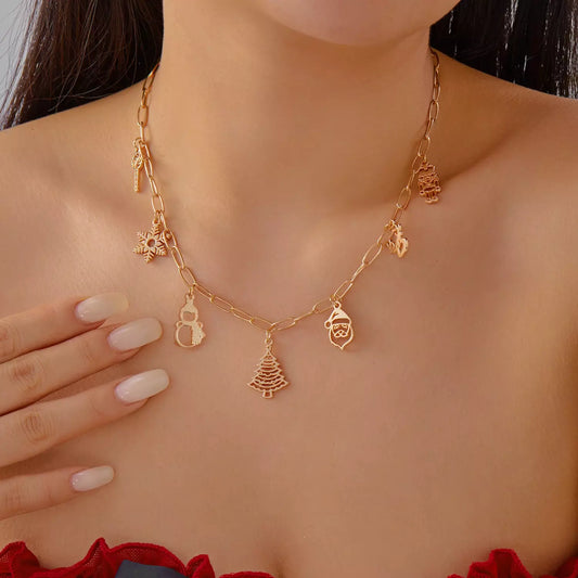Golden Christmas Icon Necklace