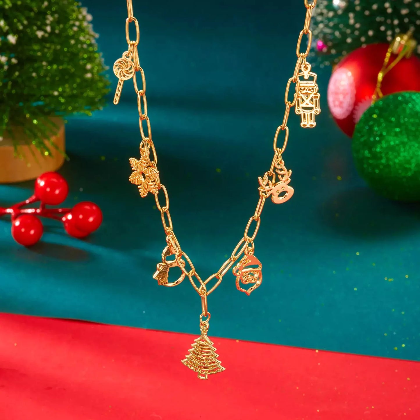 Golden Christmas Icon Necklace