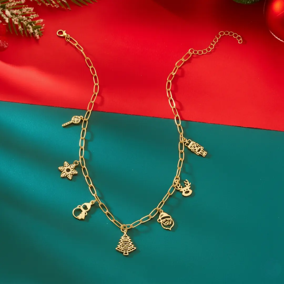 Golden Christmas Icon Necklace